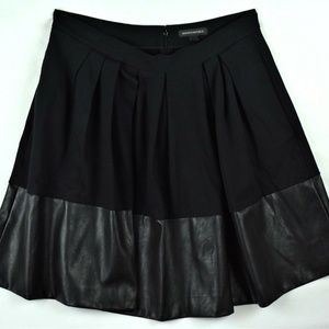 Black Skirt Flared Pleather Faux Vegan Leather